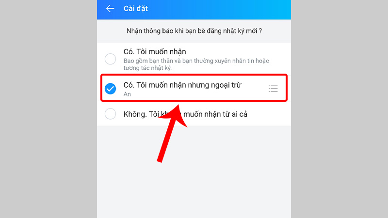 Chặn thông báo thành công